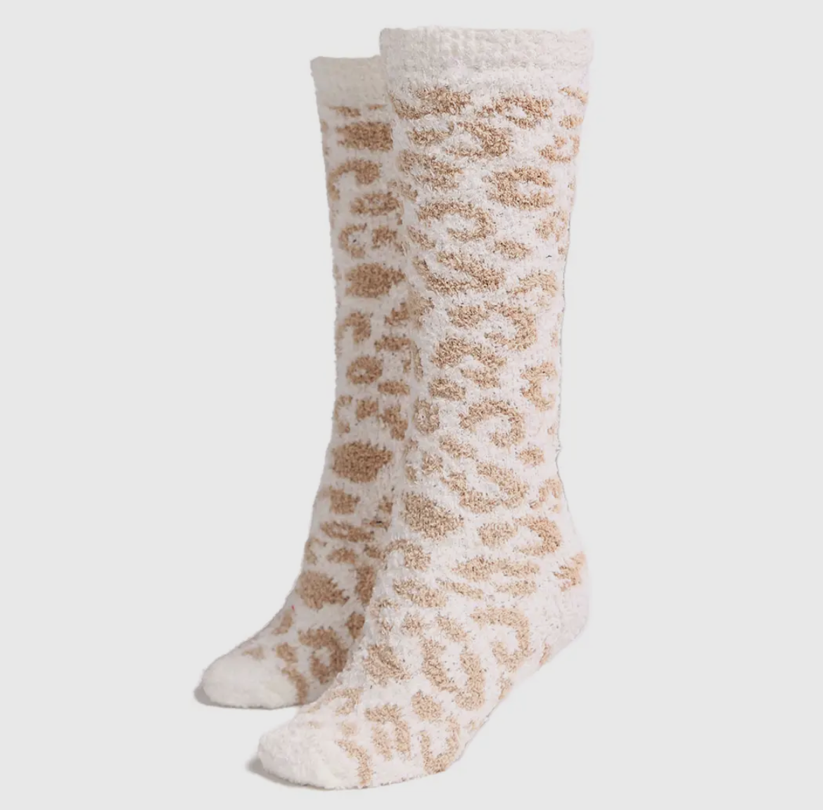 Cozy Leopard Print High Socks