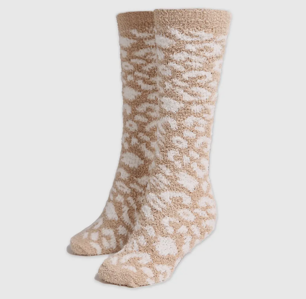 Cozy Leopard Print High Socks