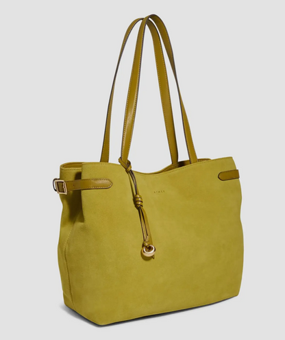 Suede Chartreuse Tote Bag