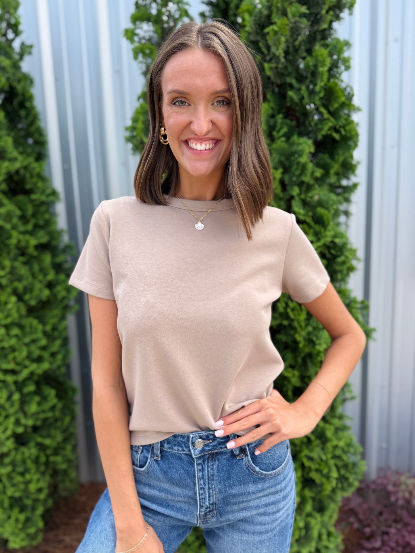 Short Sleeve Round Neck Top