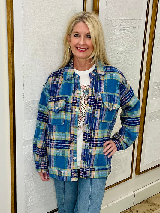 Blue Plaid Shacket