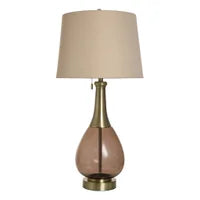 Gold & Brown Glass Lamp 37"