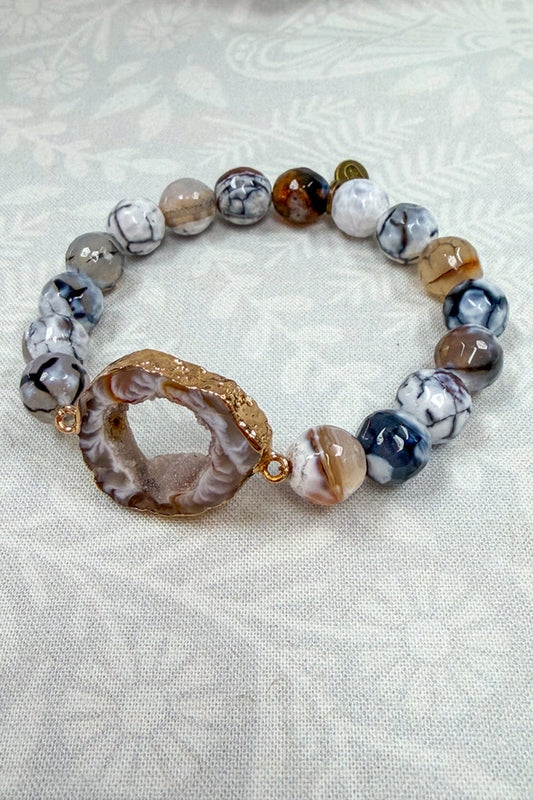 Natural Stone Blue Beaded Bracelet