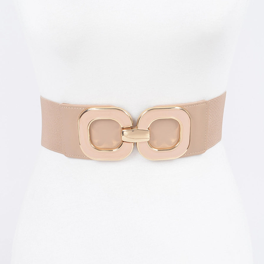 Nude Metal Buckle Elastic Belt