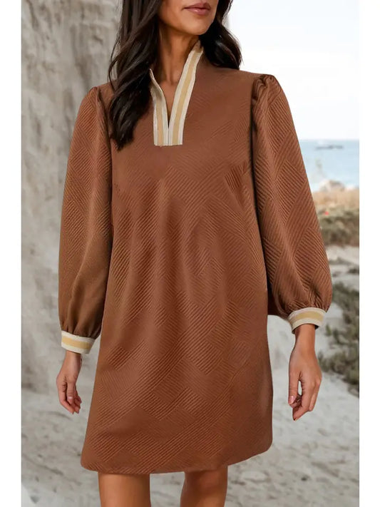 Orange Textured Mini Dress