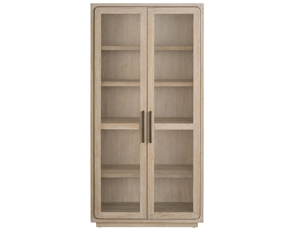 Tan Wood Display Cabinet