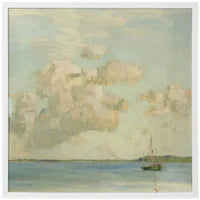 Ocean Boat Pastel Art 32"x32"