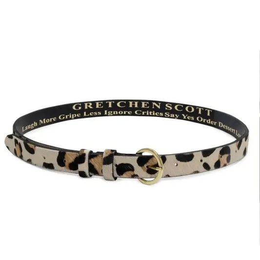 Skinny Leopard Print Belt