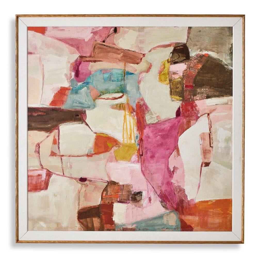 Bright Pink Abstract Art 60"x60"