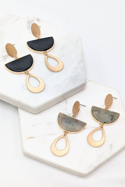 Gray & Gold Earrings