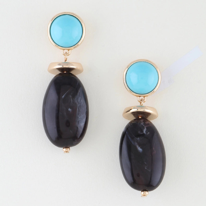 Turquoise Stone Drop Earrings