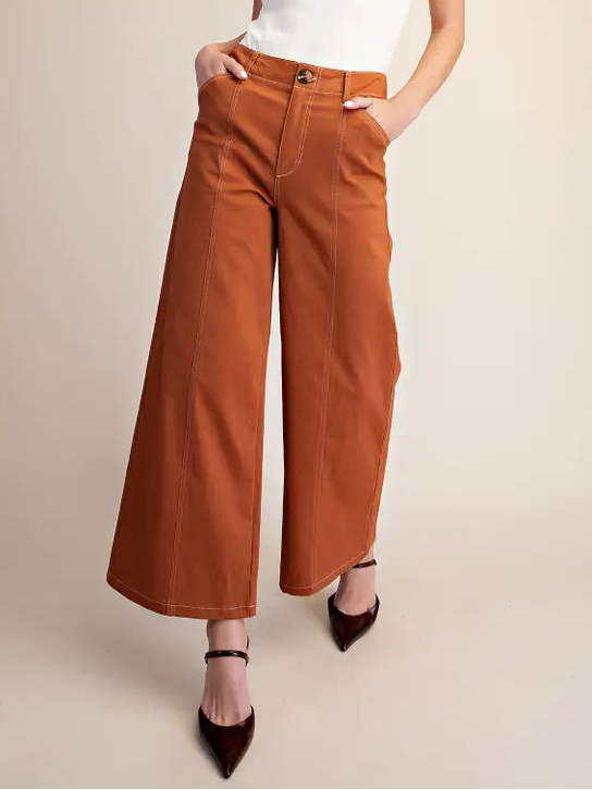 Camel High-Rise Stretch Pants