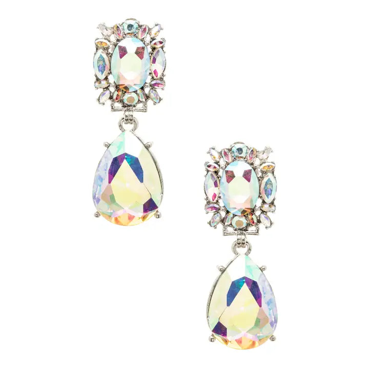 Clip On Crystal Dangle Earrings