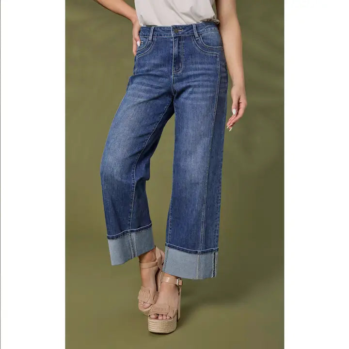 Medium Wash Wide Ankle Jean
