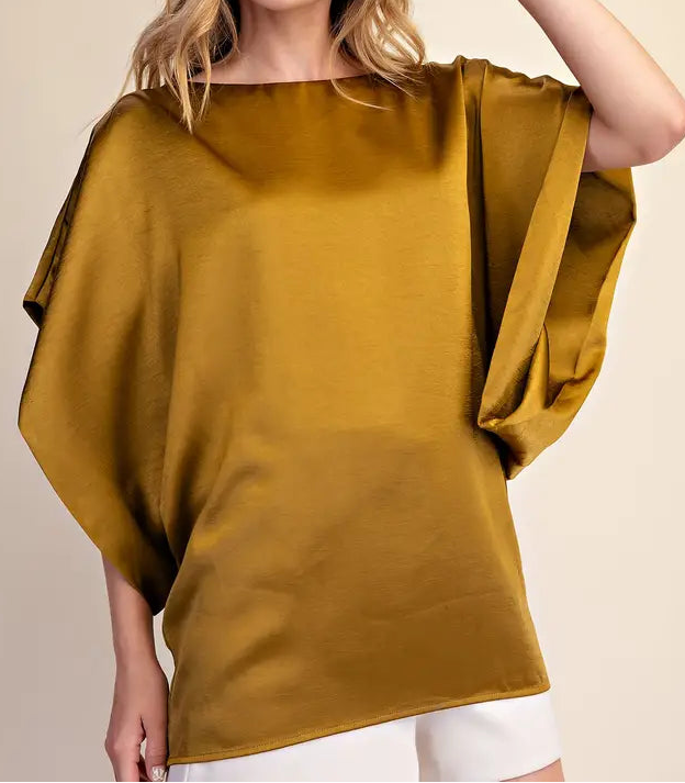 Mustard Wide Sleeve Oversized Top