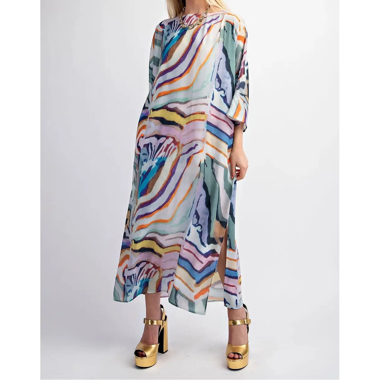 Abstract Multi Maxi Dress