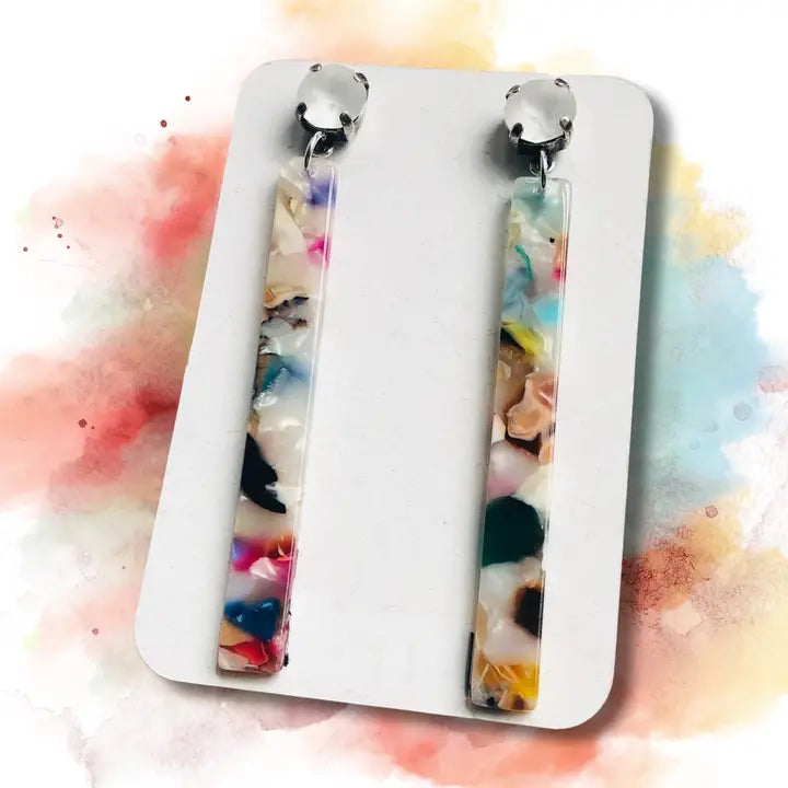 Multicolor Acrylic Stick Earrings