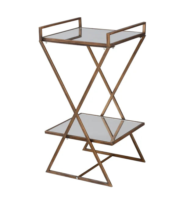 Two-Tiered Mirrored Accent Table