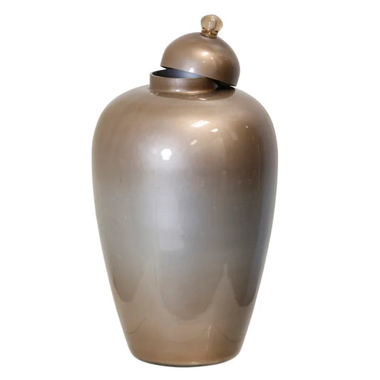 Silver Two-Tone Urn w/ Lid