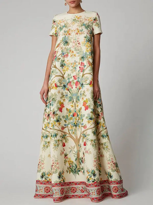 A-Line Flower Print Dress