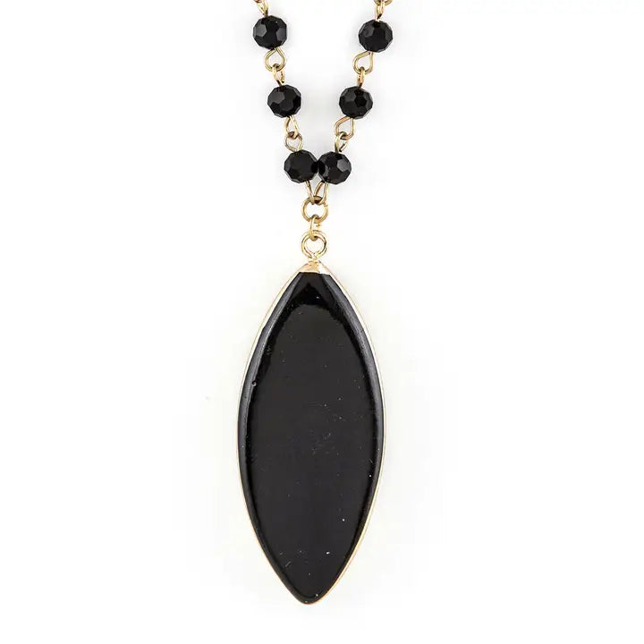 Precious Black Stone Necklace