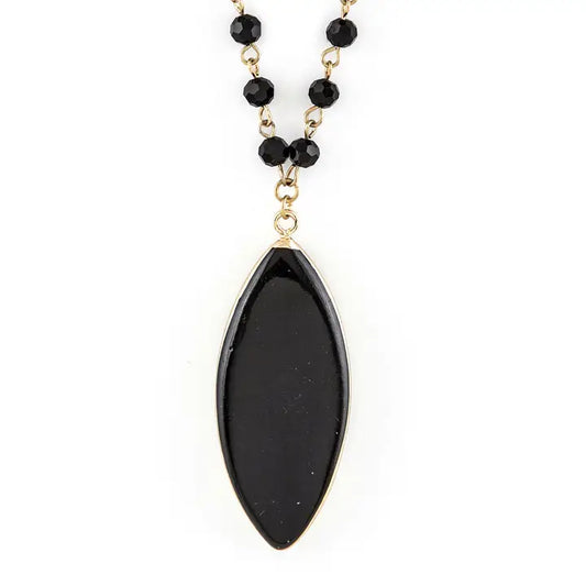 Precious Black Stone Necklace