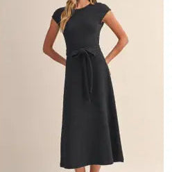 Stretchy Black Jacquard Dress
