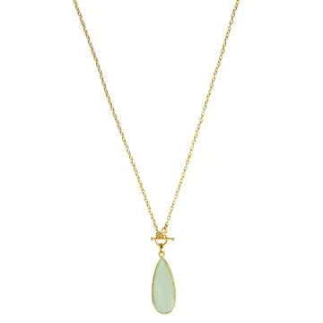 Aqua Stone Drop Necklace