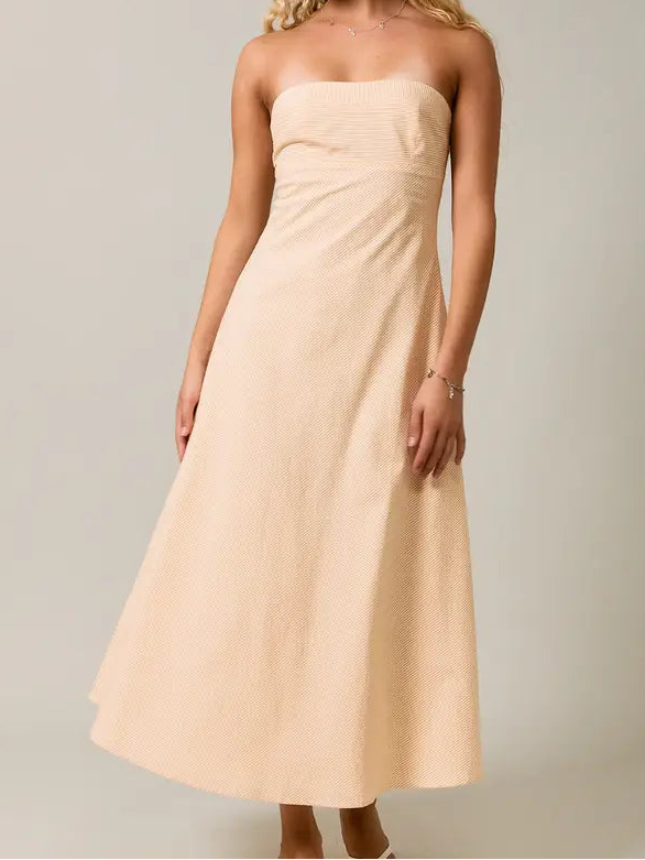 Yellow Stripe Midi Dress