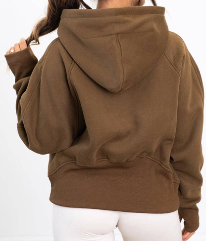 Brown Half Zip Hoodie