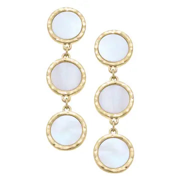 Gold Mother of Pearl Linked Earrings