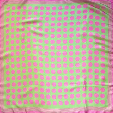 Pink & Green Polka Dot Scarf