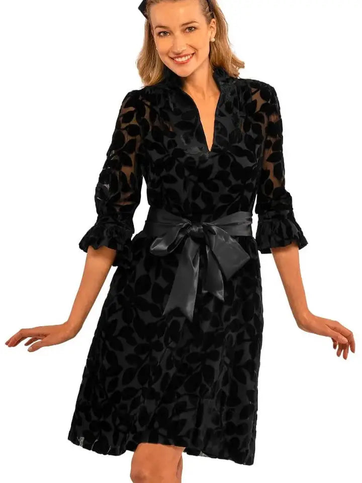 Luxe Leaf Velvet Tunic Dress