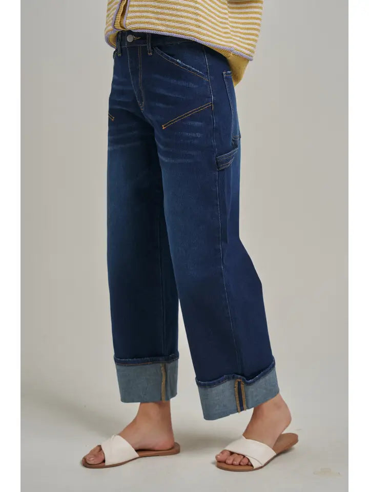 Relaxed Fit Cuffed Denim Jean