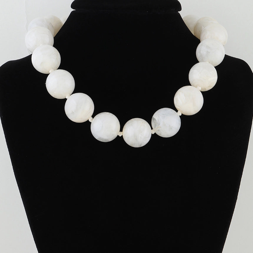 Marble Stone Beaded Necklace