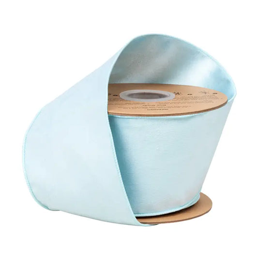 4" Baby Blue Velvet Ribbon - 10 Yards