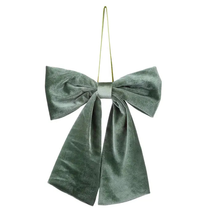 Sage Green Velvet Bow