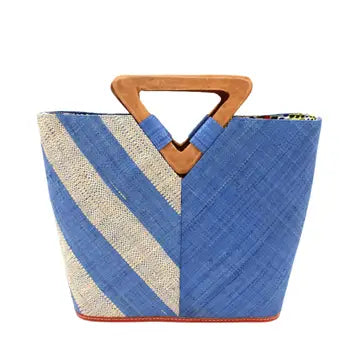 Two-Tone Straw Handbag