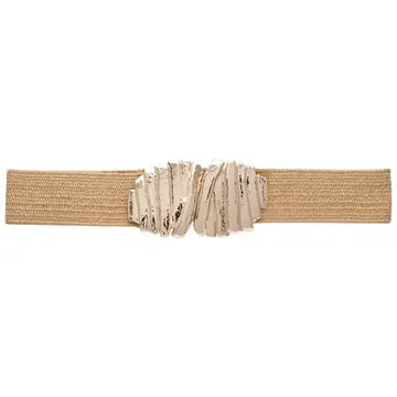 Woven Belt w/ Patterned Buckle