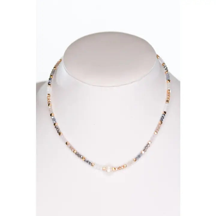 Beaded Necklace w/ Pearl Center