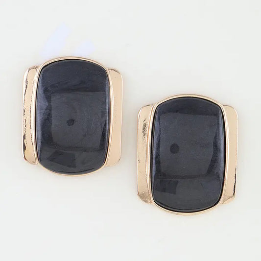 Black & Gold Stud Earrings