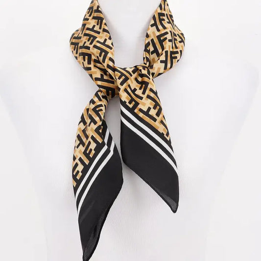 Black White & Tan Short Scarf