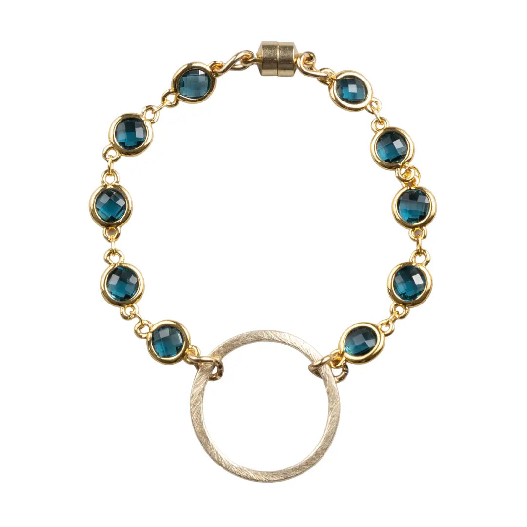 Blue & Gold Crystal Bracelet