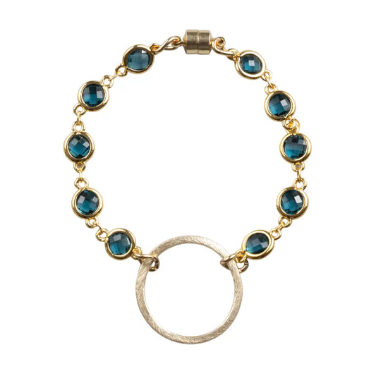 Blue & Gold Crystal Bracelet
