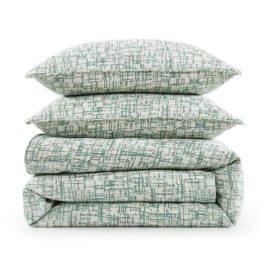 Green & Blue Abstract King Comforter Set