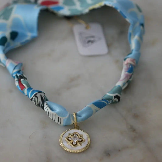 Blue Coastal Scarf Necklace