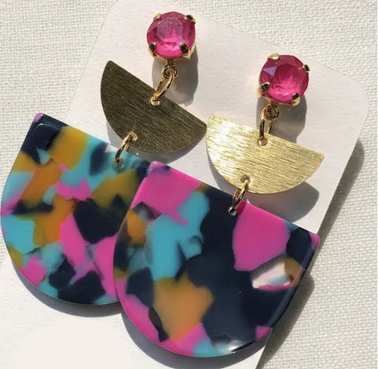 Bold Pink Acrylic Earrings