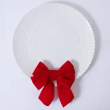 White Platter w/ Red Bow
