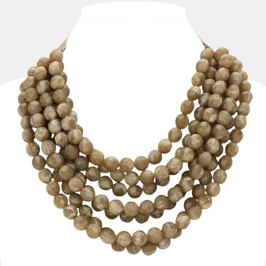 Chunky Layered Acrylic Bead Necklace