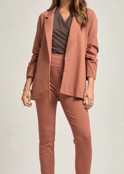 Brown 3/4 Sleeve Blazer